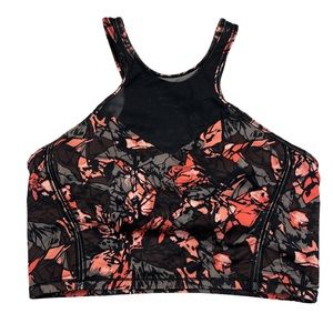 Lululemon Sports Bra in black/red floral size 10
